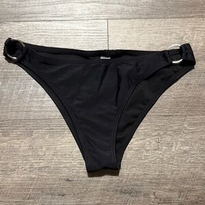 Black Bikini Bottom with Silver Rings